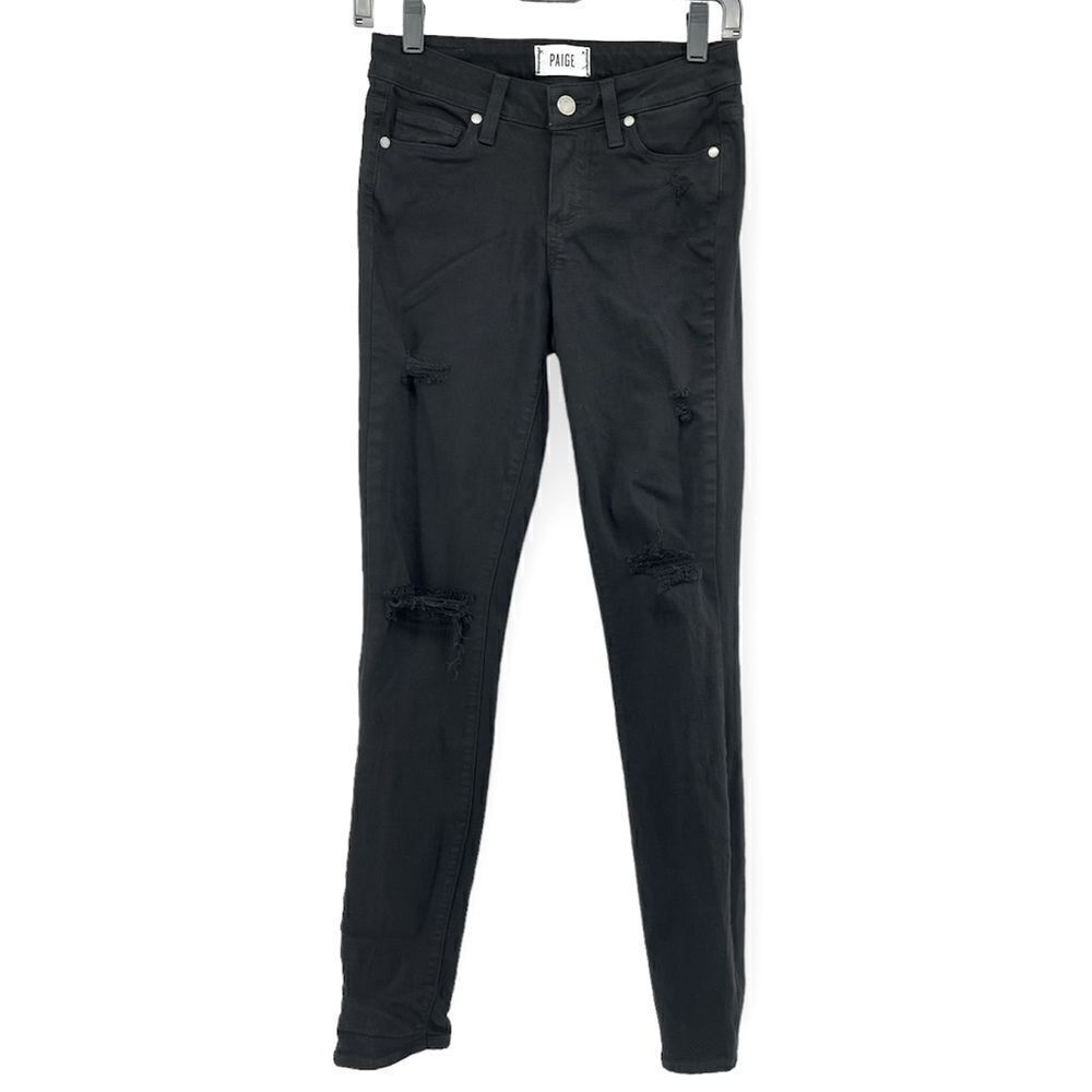 PAIGE Verdugo Ultra Skinny Women’s Black Distressed Denim Jegging Jeans Size 25